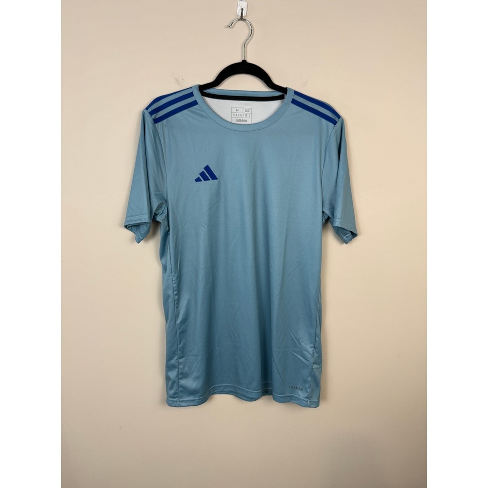 Adidas Aeroready Training Shirt Men's Size Medium Blue Slim Fit Soccer Tee